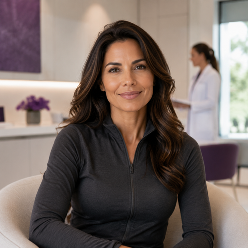Female patient visiting Cellebration for a private O-Shot sexual wellness consultation